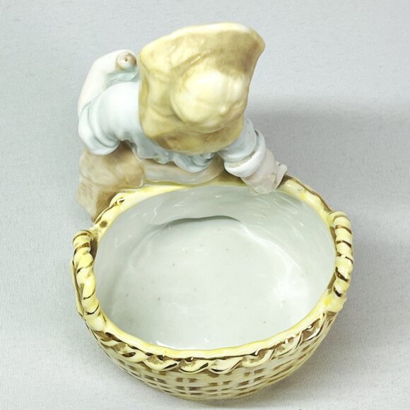 Hal-Sey Halsey Fifth Japan Vintage Figural Basket Planter Boy Figurine Vase MCM - Picture 8 of 9